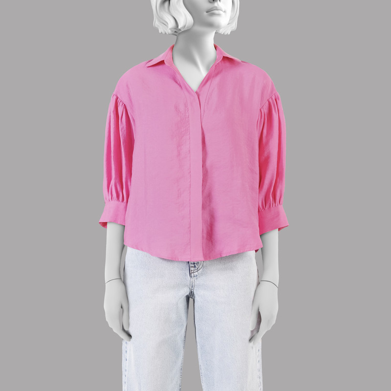 شومیز آستین سه ربع زنانه مدل 1040610 رنگ سرخابی