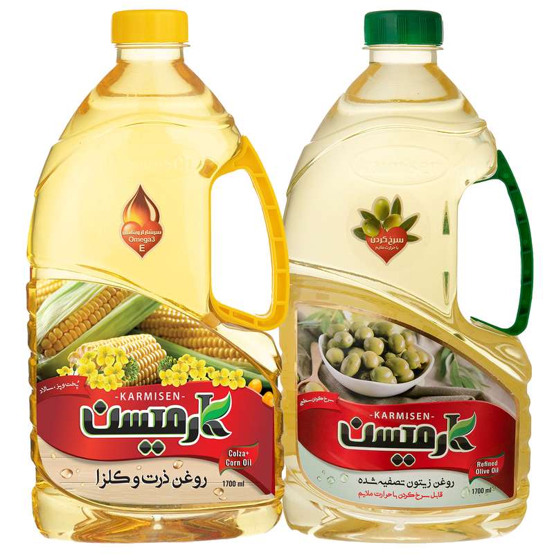 روغن ذرت کانولا و روغن زيتون بدون بو کارمیسن - 1.7 لیتر مجموعه 2 عددي