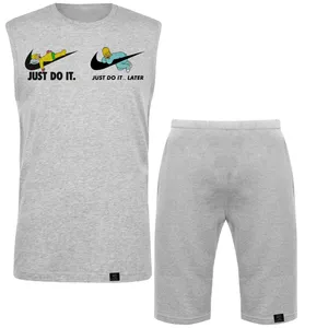 ست تاپ و شلوارک مردانه 27 مدل Just Do It LATER کد MH1365