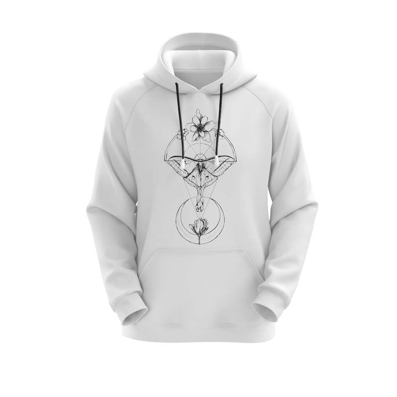 هودی زنانه مدل پروانه کد E49 رنگ سفید