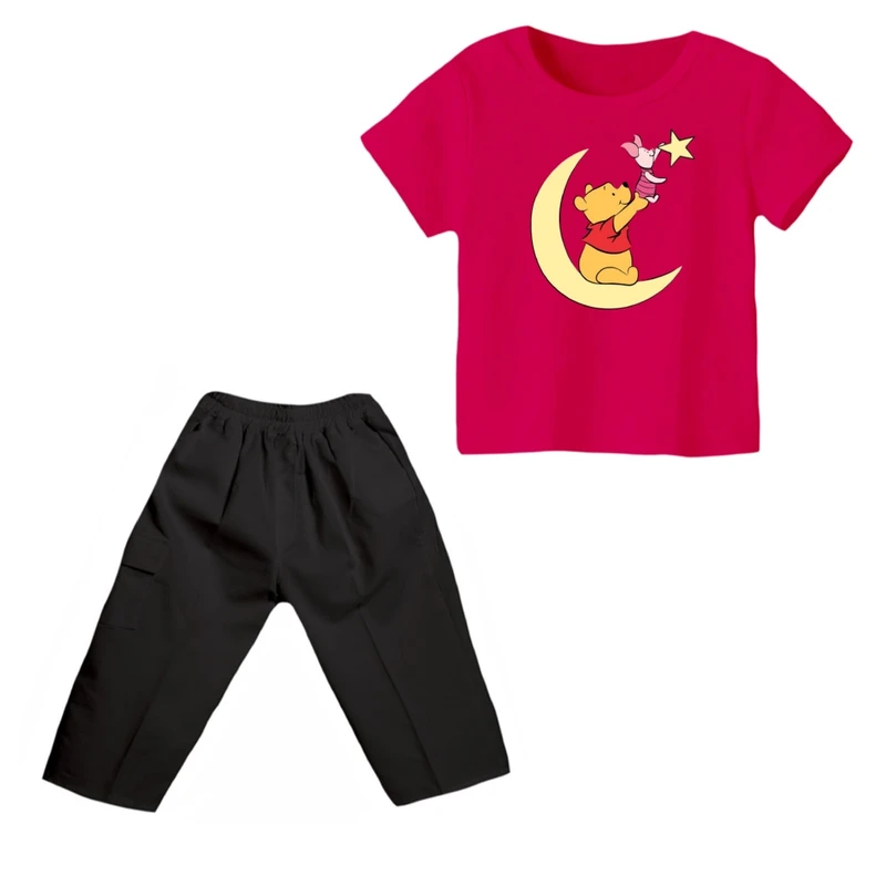 ست تی شرت و شلوارک پسرانه مدل پو کد 66