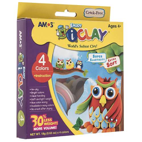 خمیربازی 4 رنگ آموس مدل IClay