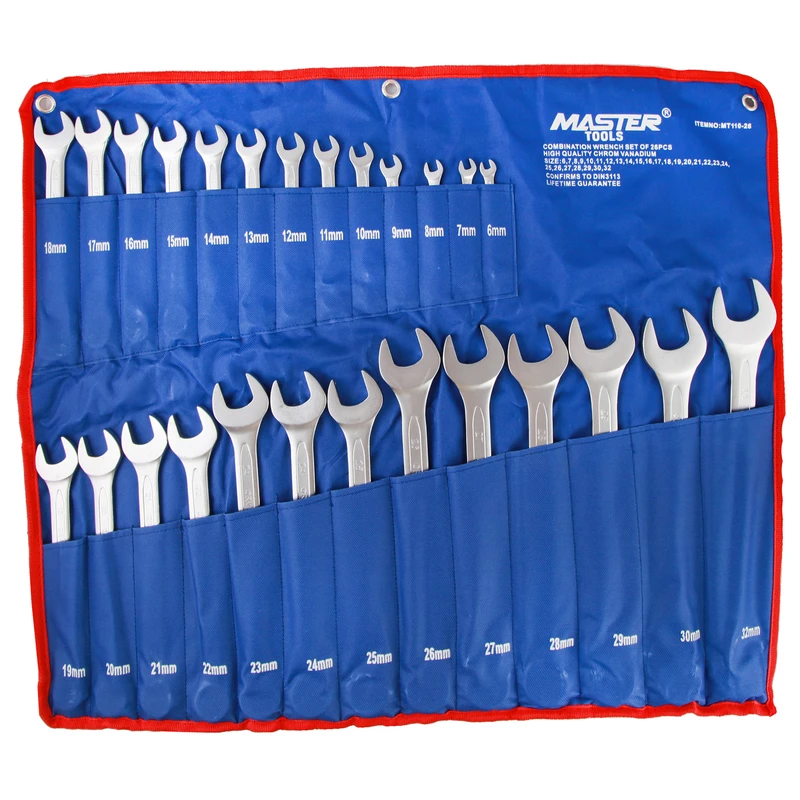 مجموعه 26 عددی آچار یکسر تخت یکسر رینگی مستر تولز مدل 26PC