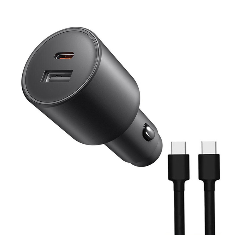 شارژر فندکی 100 وات 2 پورت شیائومی مدل MDY-16-ER به همراه کابل USB-C به طول 1 متر 