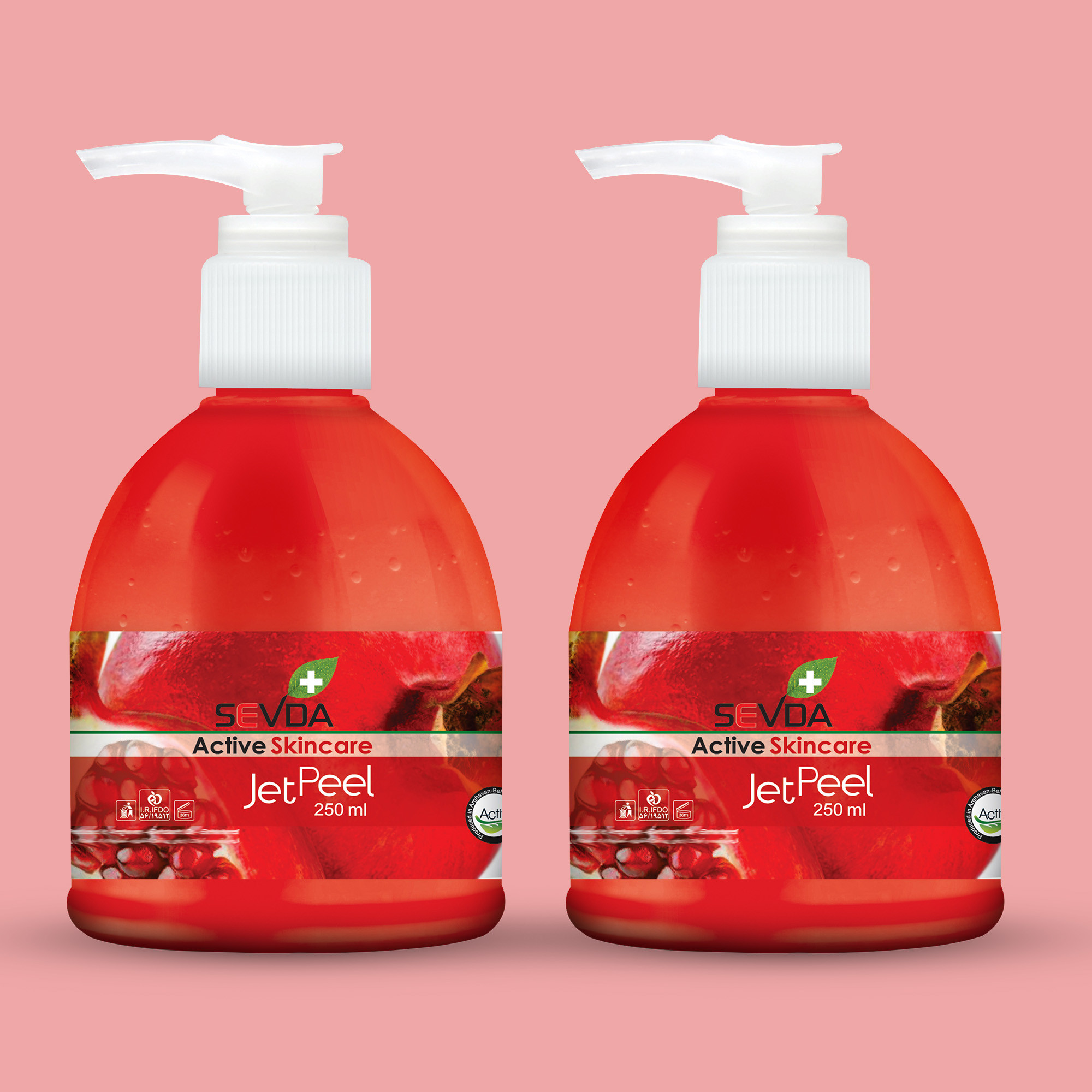 ژل لایه بردار پوست سودا مدل انار حجم 250 میلی لیتر مجموعه 2 عددی