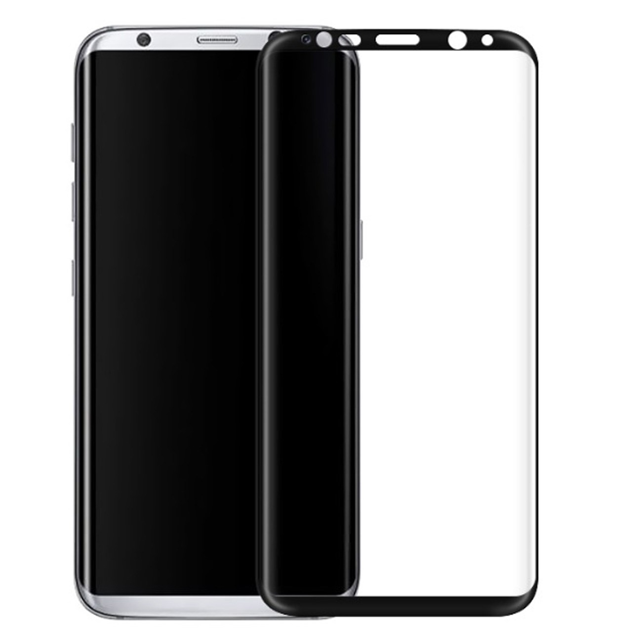 محافظ صفحه نمایش شیشه ای تمپرد مدل Full Cover مناسب برای گوشی موبایل سامسونگ Galaxy S8