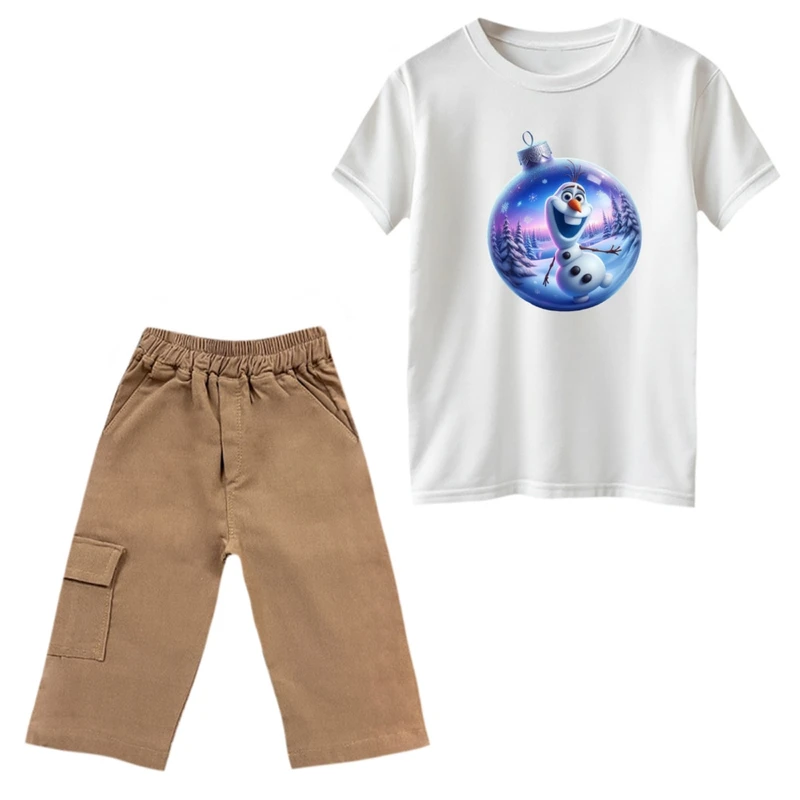 ست تی‌شرت و شلوارک پسرانه مدل فروزن کد 10