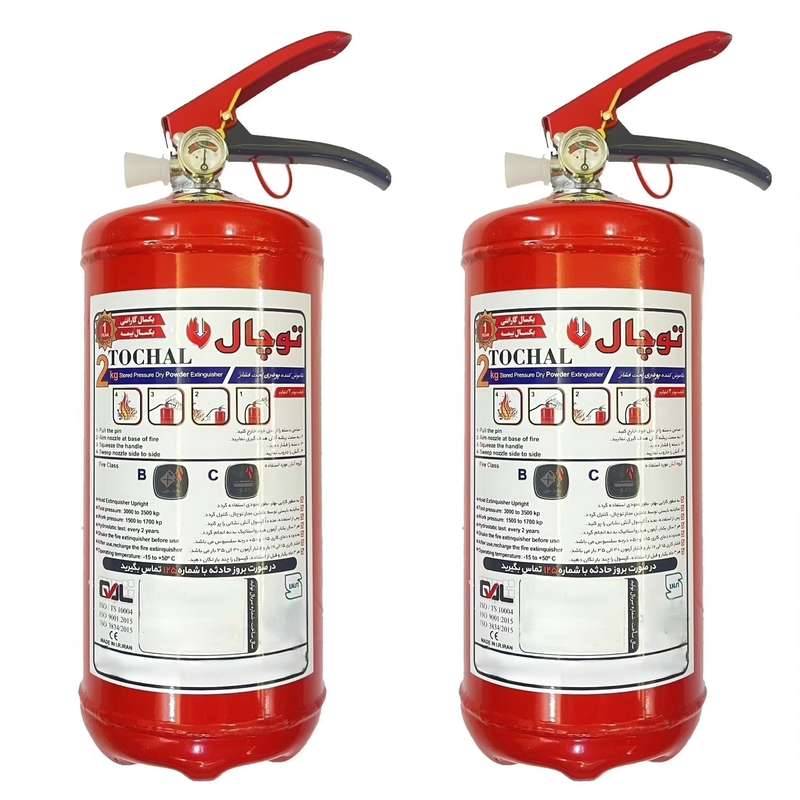 کپسول اتش نشانی توچال مدل پودر و گاز وزن 2 کیلوگرم بسته 2 عددی