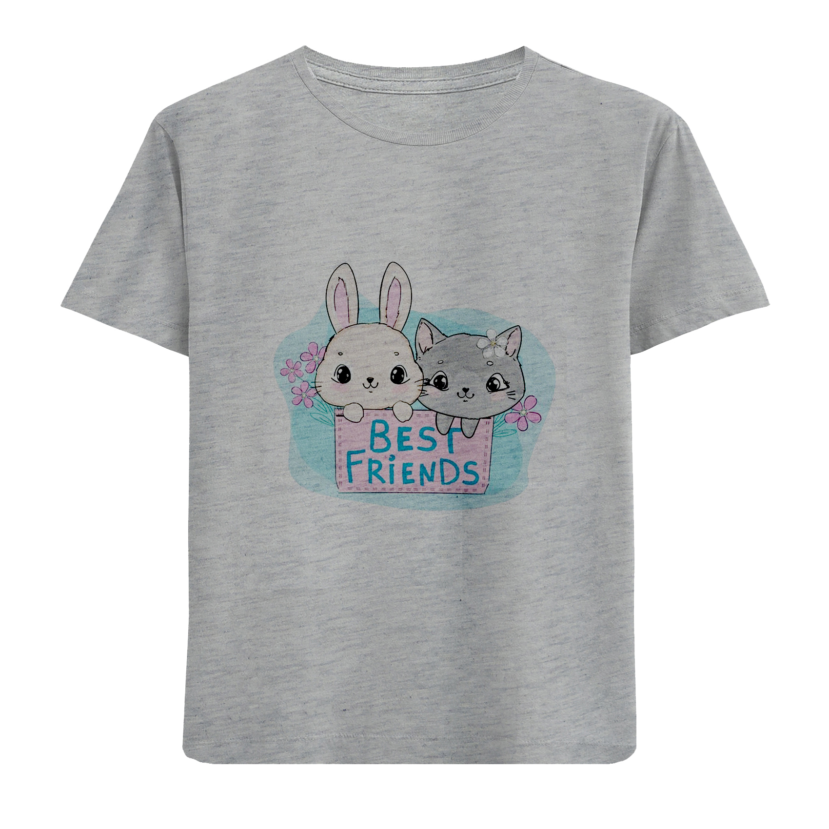 تی شرت آستین کوتاه دخترانه مدل D254 BEST