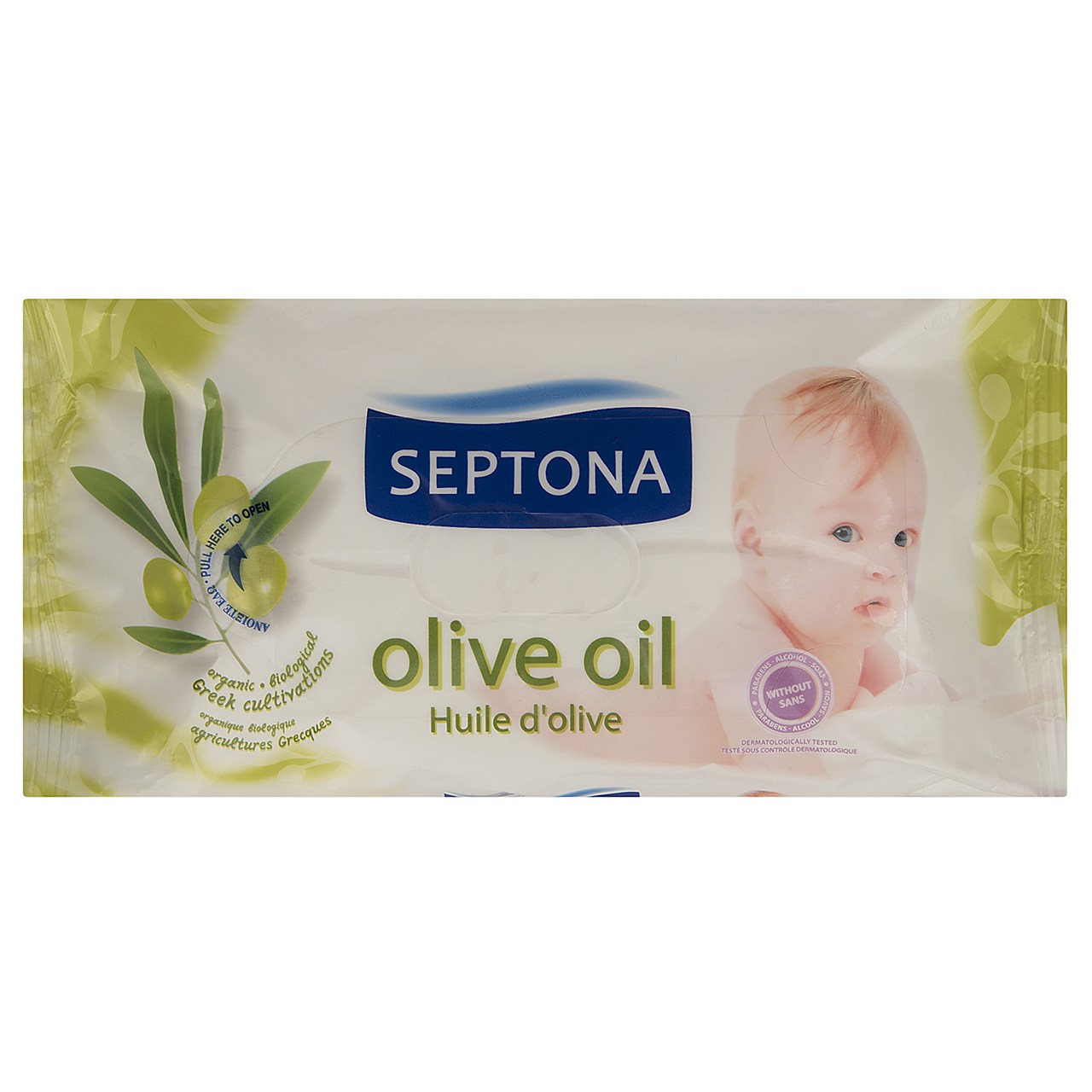 دستمال مرطوب کودک سپتونا مدل Olive بسته 60 عددی