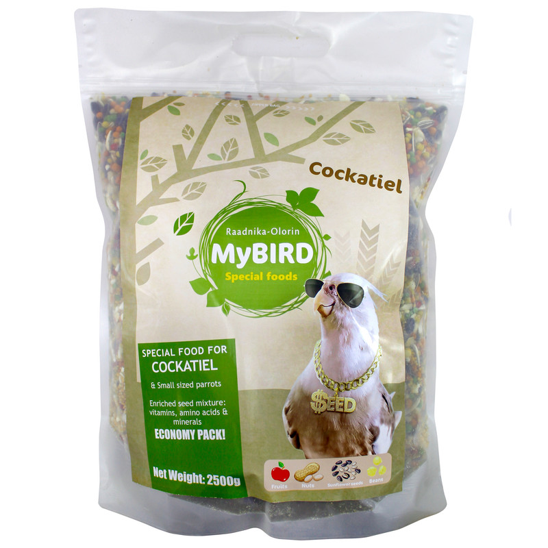 غذای خشک طوطی عروس هلندی مای برد مدل پلاس کد Cockatiel+2.5 وزن 2500 گرم