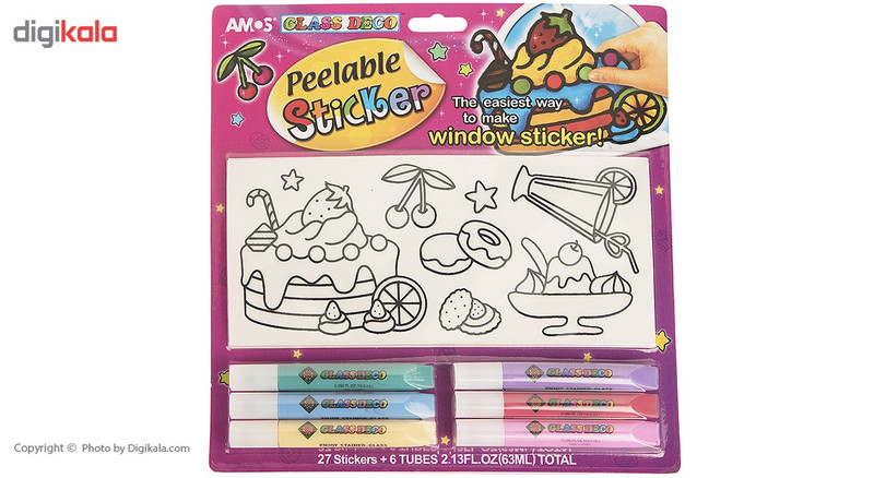 بسته ساخت برچسب آموس مدل Glass Deco کد PS10B6-D1