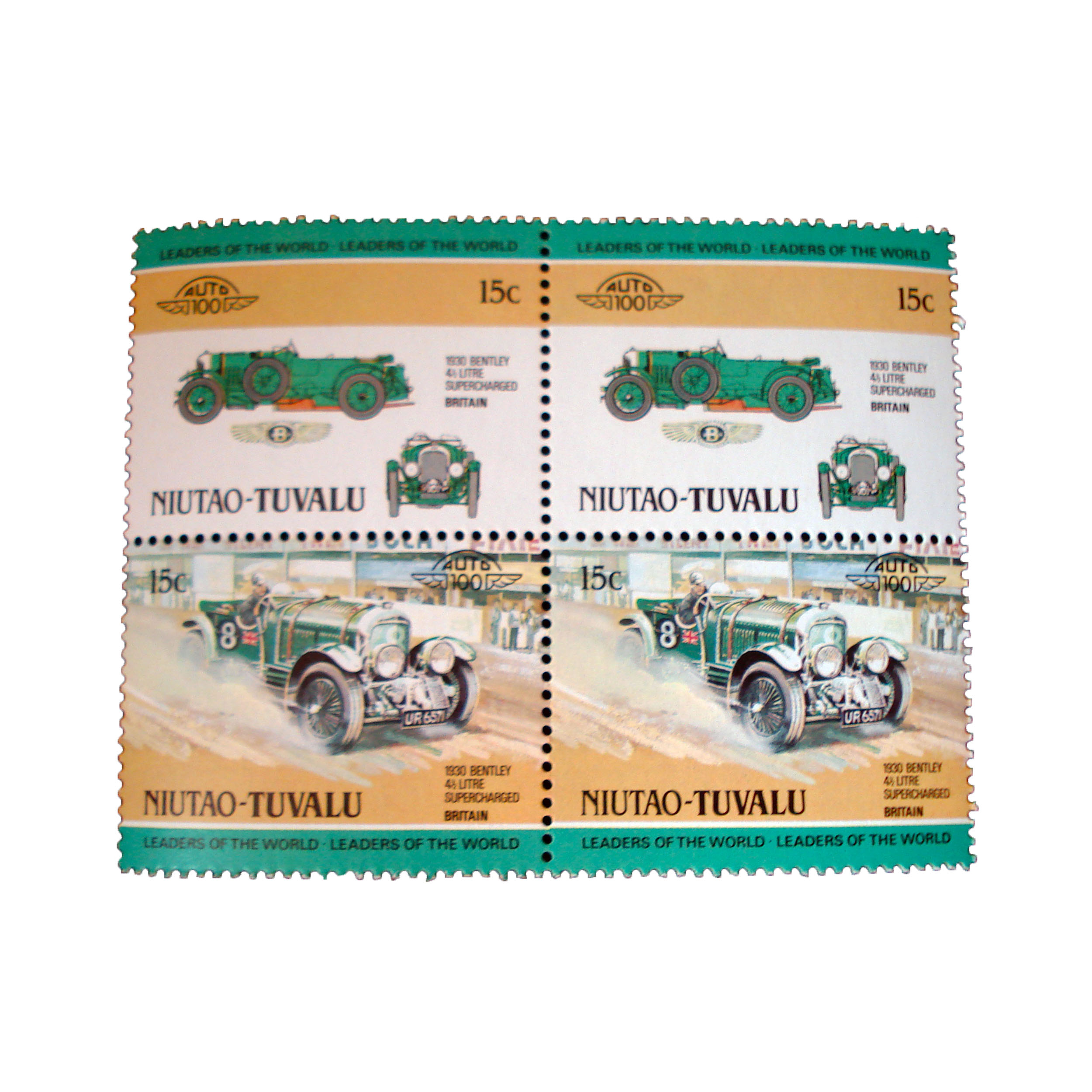 تمبر یادگاری طرح اتومبیل مدل bentley کد 109 مجموعه 4 عددی