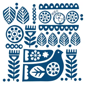 کادوپیچ پارچه‌ای گوشه طرح پرنده صلح