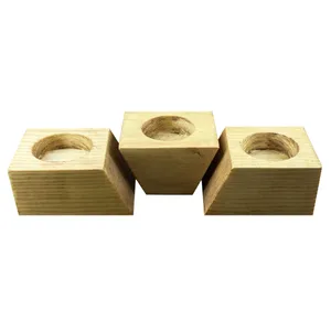 جاشمعی چوبی طرح مکعب کد 01 مجموعه ی سه عددی