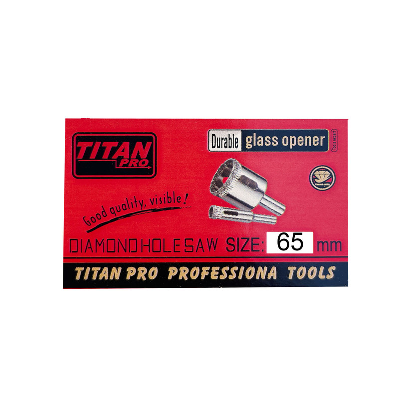 مته گردبر شیشه و سرامیک تیتان پرو مدل TP65 سایز 65 میلی متر مته گردبر شیشه و سرامیک تیتان پرو مدل TP65 سایز 65 میلی متر