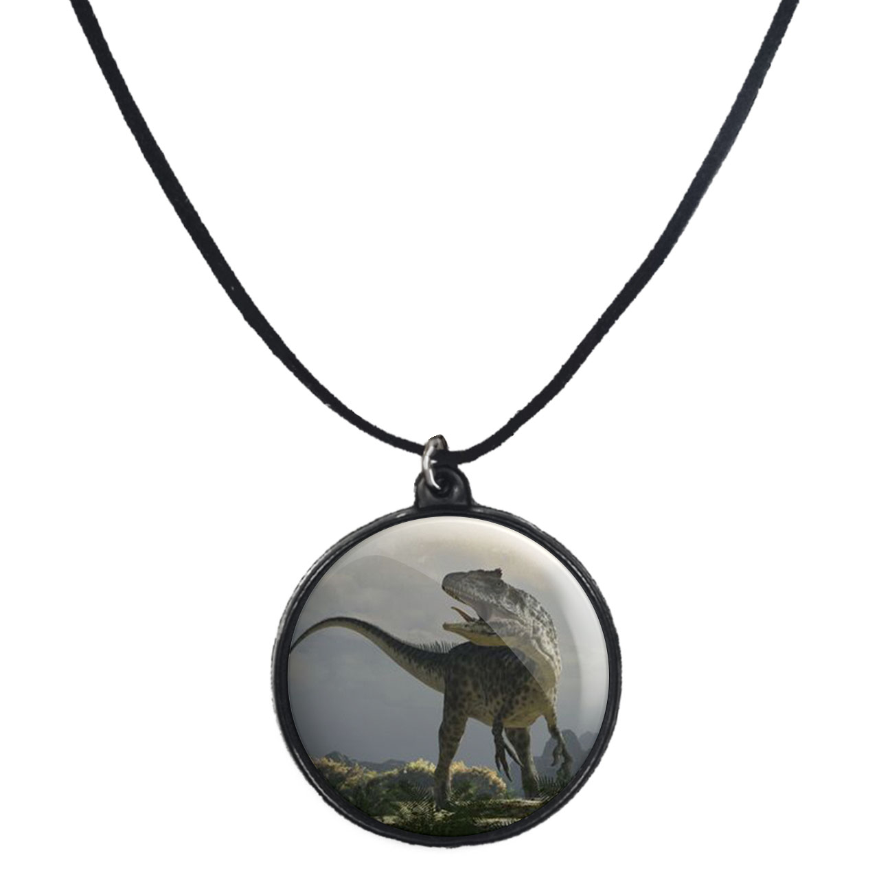 گردنبند پرمانه طرح دایناسور ها کد pmb.23339 مدل دو طرفه