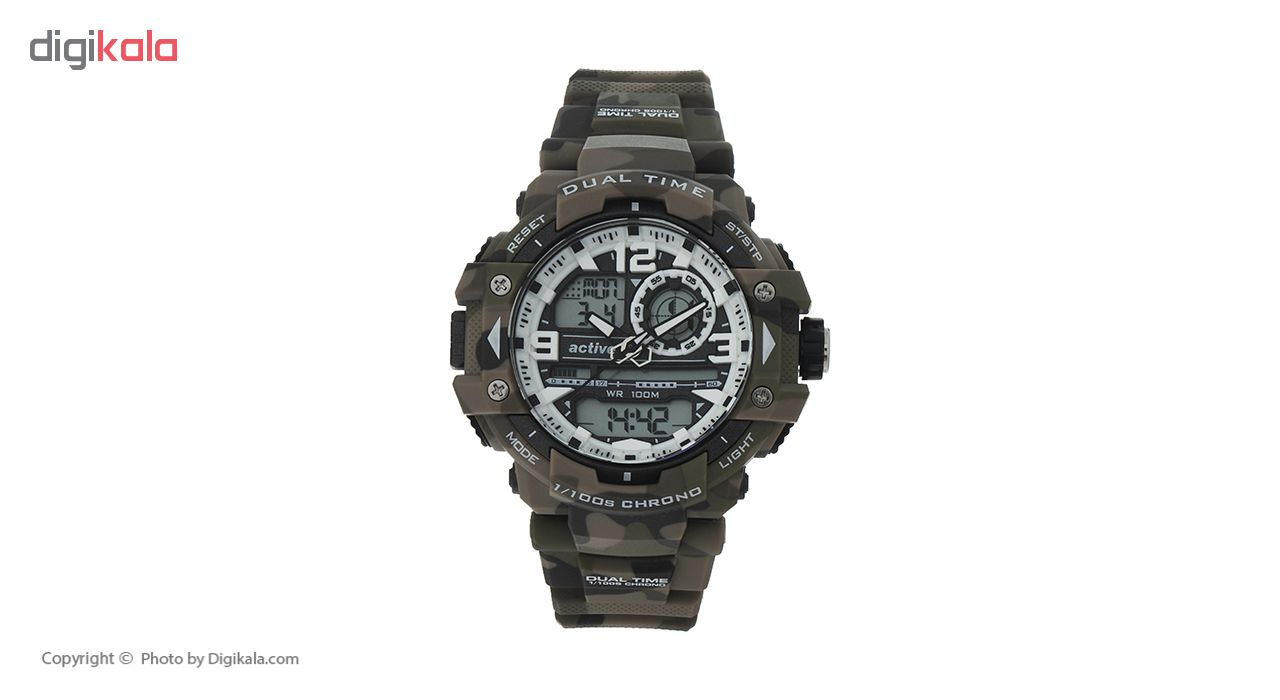 ساعت مچی مردانه اکتیو مدل YP 13614 به همراه دستمال مخصوص نانو برند کلیر واچ