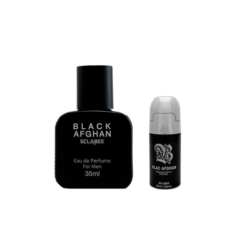 ادو پرفیوم مردانه اسکلاره مدل Black Afghan حجم 35 میلی لیتر به همراه رول ضد تعریق مردانه اسکلاره مدل Blac Afghan حجم 60 میلی لیتر
