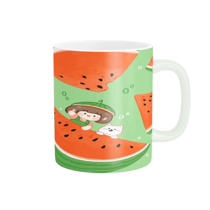 ماگ پادآفرین مدل یلدایی شب یلدا شب چله طرح انار و هندوانه کد p2609