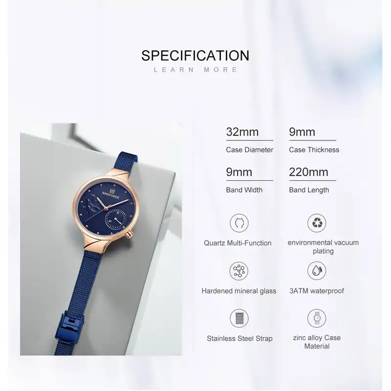 ساعت مچی عقربه ای زنانه نیوی فورس مدل 5001s کد 03