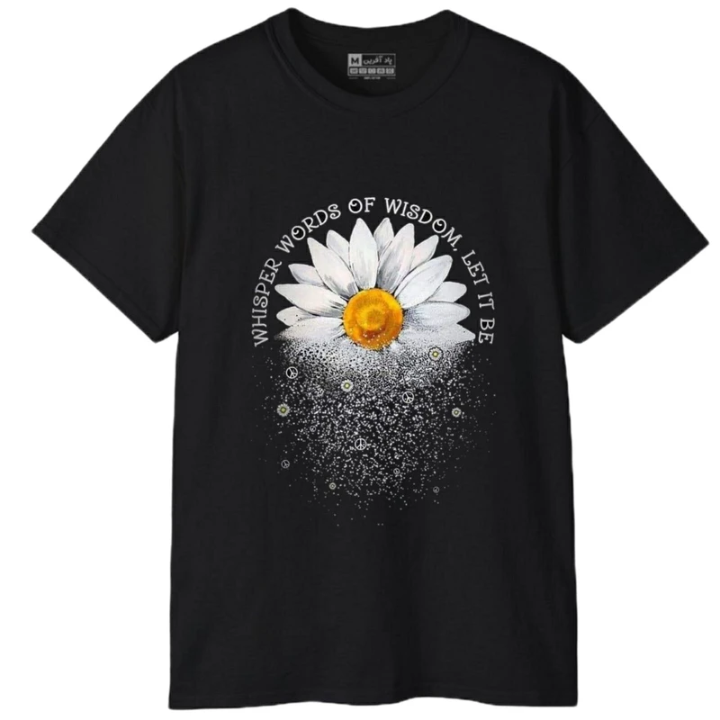 تی‌شرت آستین کوتاه مردانه پاد آفرین مدل کلمه انگلیسی گل کد 1986