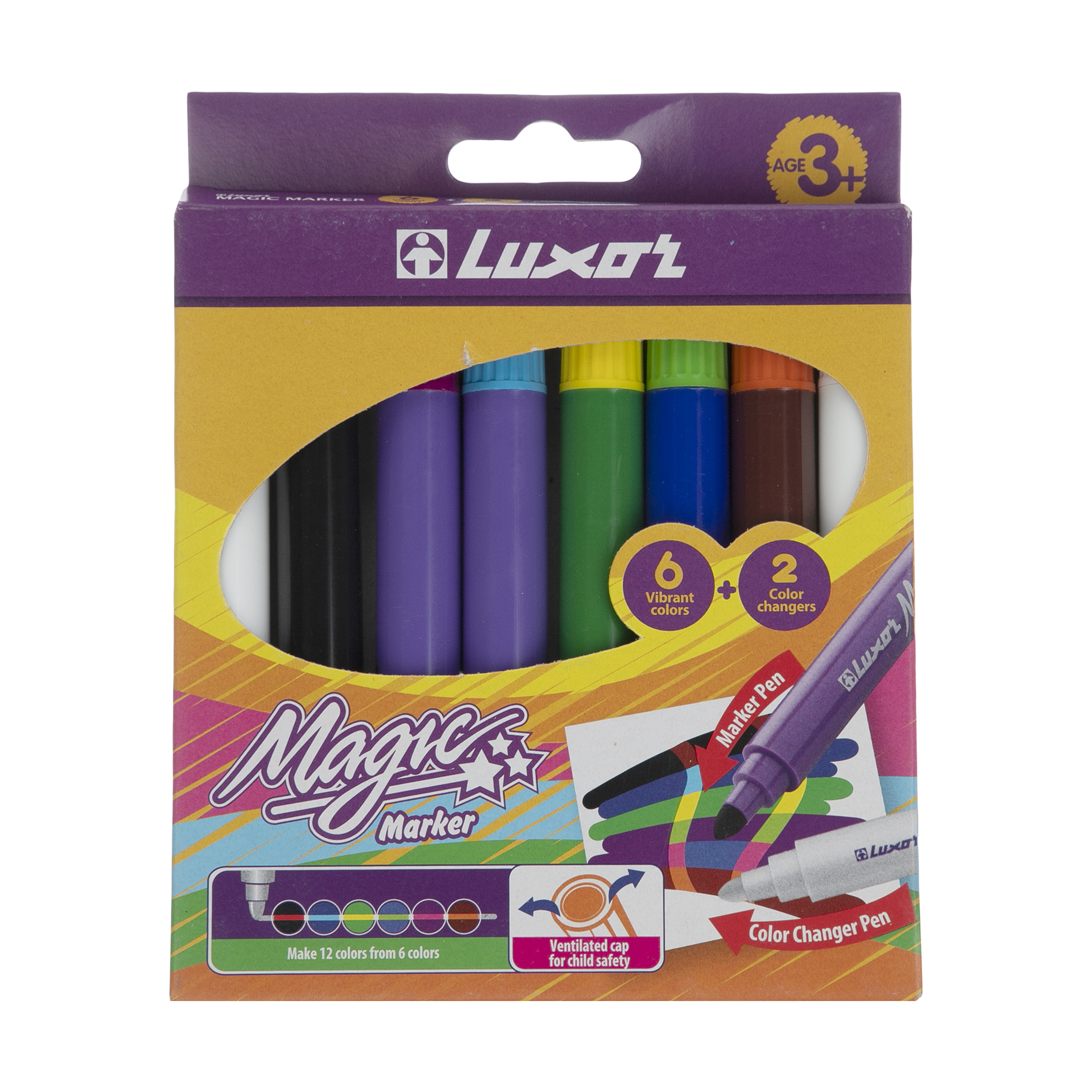ماژیک 8 رنگ لاکسر مدل magic marker کد 6104