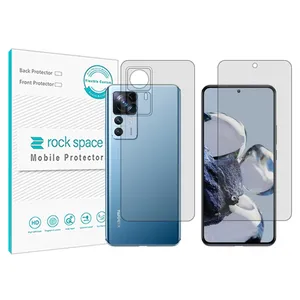 Rockspace transparent screen protector HyGEL model suitable for Xiaomi 12T Pro mobile phone along with the back of the phone