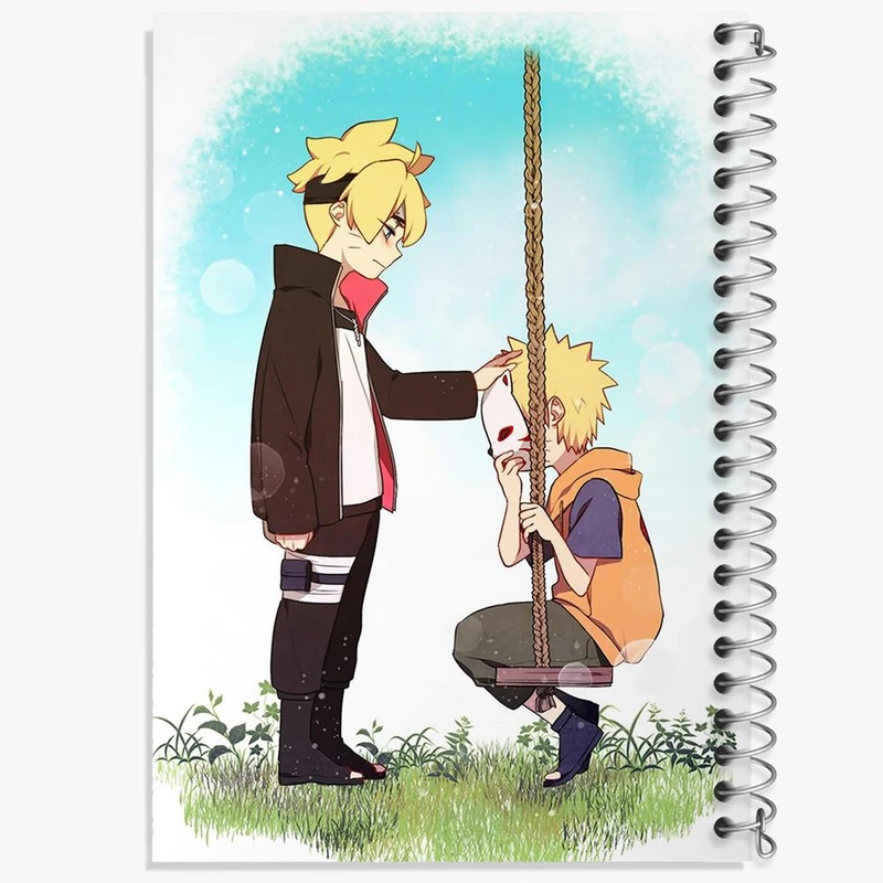 دفتر شطرنجی 50 برگ خندالو طرح ناروتو و بورتو انیمه بوروتو Boruto کد 13153