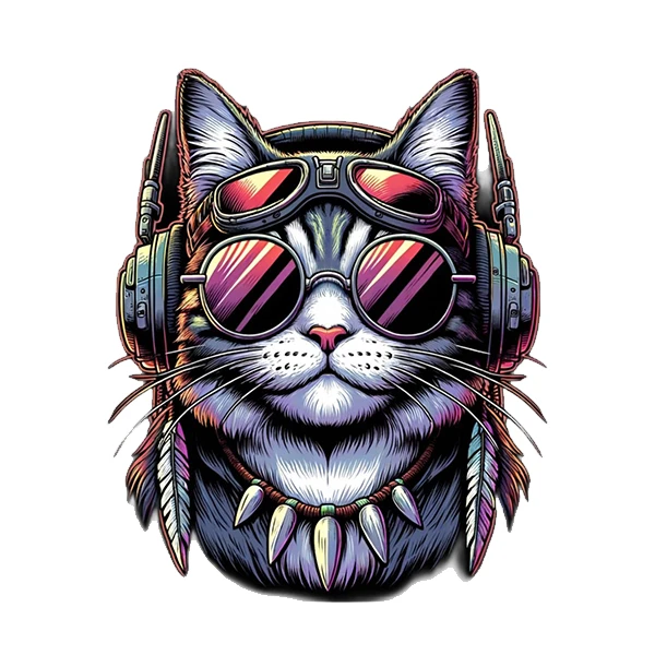  استیکر پارچه و لباس پاد آفرین طرح گربه کد 2302