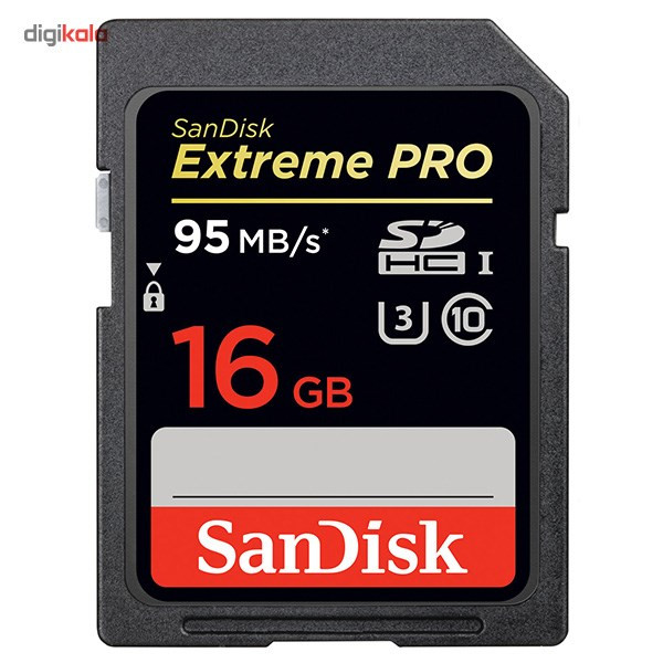 کارت حافظه SDHC سن دیسک مدل Extreme Pro کلاس 10 استاندارد UHS-I U3 سرعت 633X 95MBps ظرفیت 16 گیگابایت