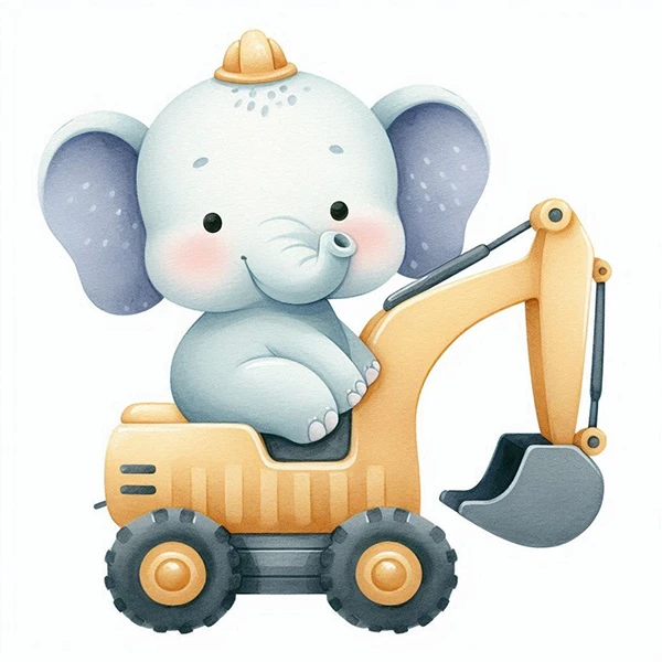 استیکر پارچه و لباس پاد آفرین طرح فیل کارتونی کد 613