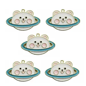 آویز گردنبند دخترانه مدل خرس کهکشانی بامزه کد 54 بسته 5 عددی