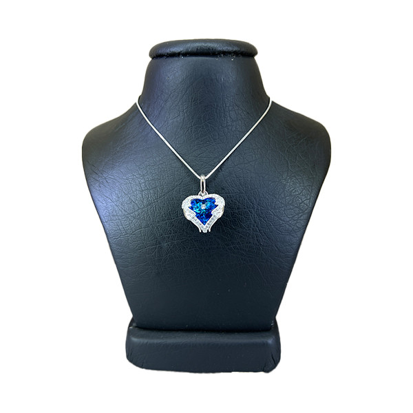 گردنبند نقره زنانه سواروسکی مدل قلب جواهری ظریف کد 89697
