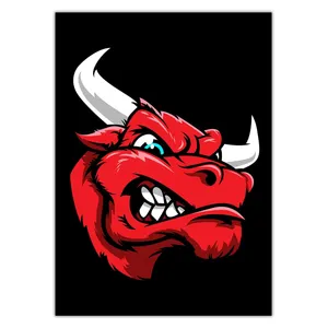 Wensoni Angry Red Bull Head Chassis Size 50 x 70