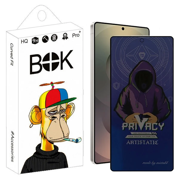 محافظ صفحه نمایش حریم شخصی بوک مدل Mietubl Safion مناسب برای گوشی موبایل سامسونگ Galaxy S25 ultra