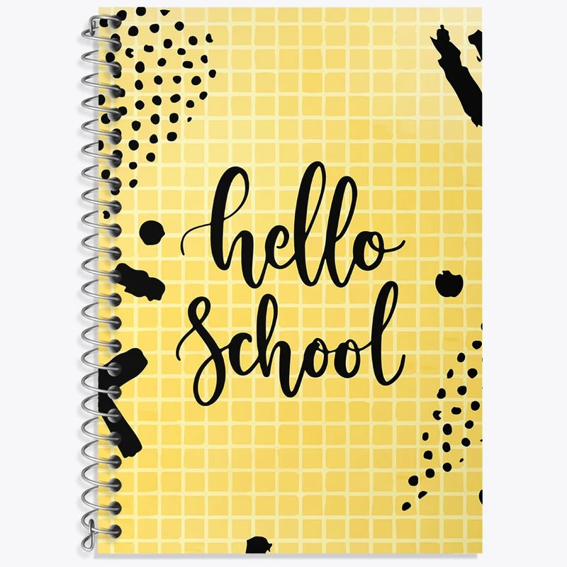 دفتر زبان 50 برگ خندالو مدل سه خط طرح Hello School کد N280