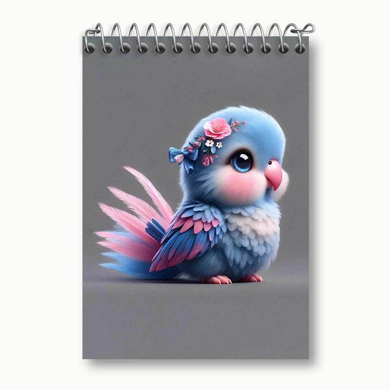 دفتر یادداشت 50 برگ خندالو طرح مرغ عشق کیوت کد N4562