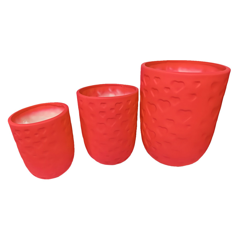 گلدان سرامیکی مدل پاستیلی مجموعه 3 عددی