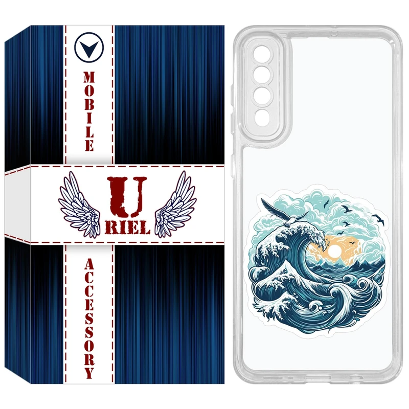 کاور یوریل مدل Clear کد 99 طرح موج دریا مناسب برای گوشی موبایل سامسونگ Galaxy A50 / A50S / A30S