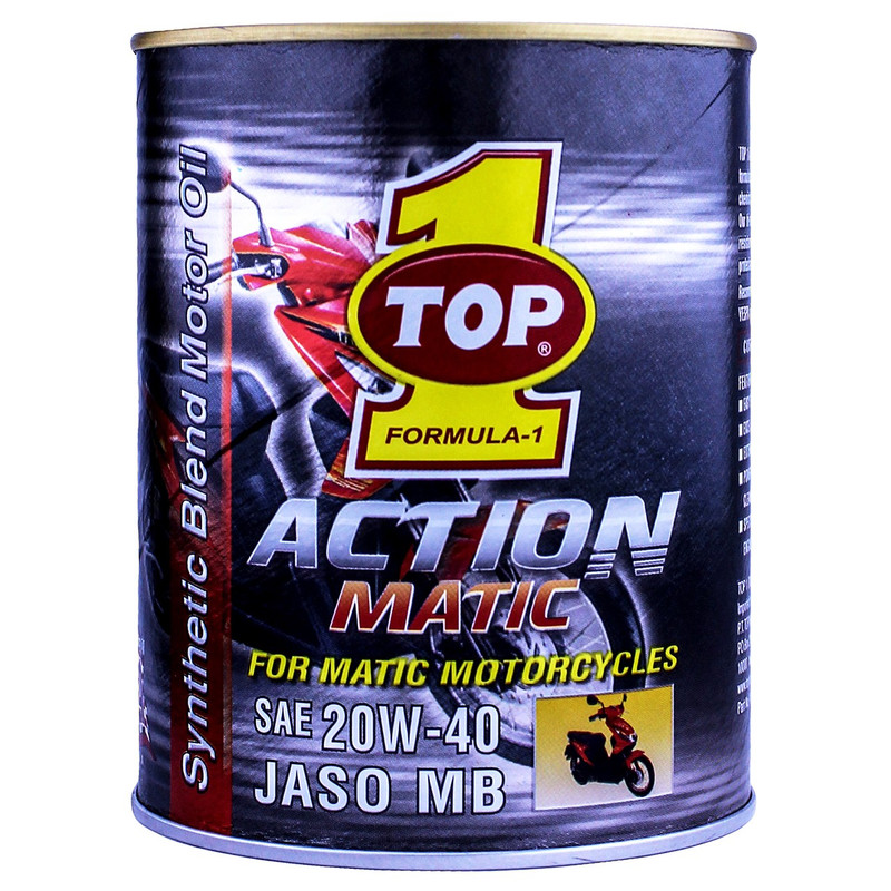 روغن موتور موتور سیکلت تاپ وان مدل Action Matic JASO MB 20W-40 حجم 1 لیتر