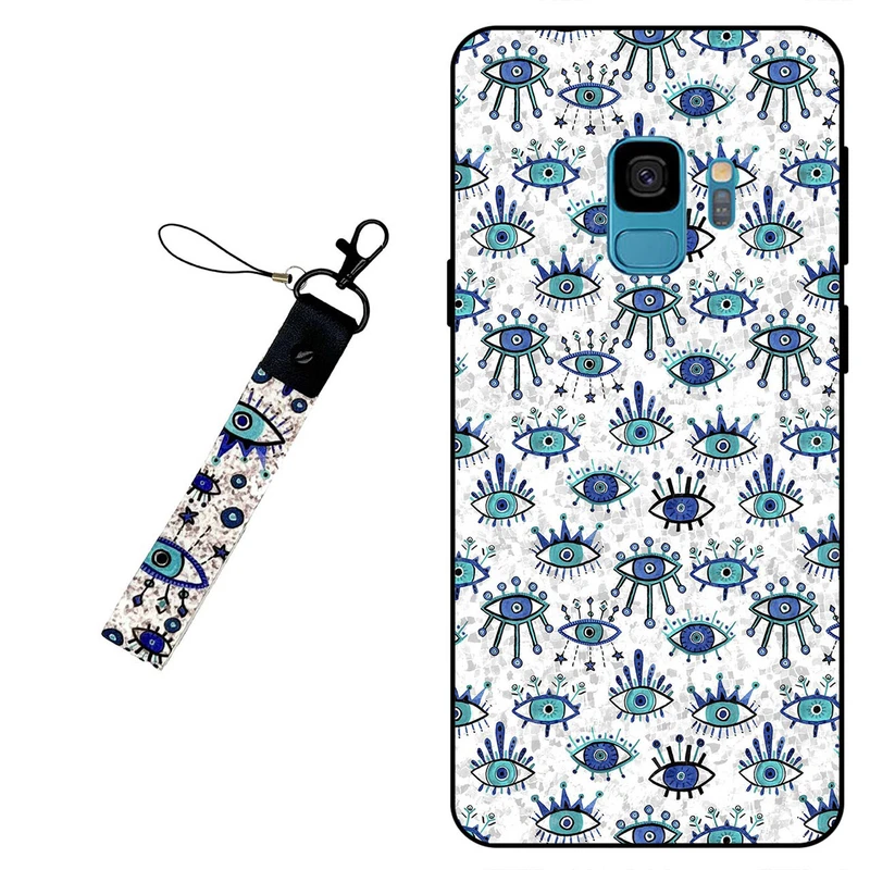 کاور مگافون طرح چشم نظر مدل 6464 مناسب برای گوشی موبایل سامسونگ Galaxy S9 به همراه بند آویز