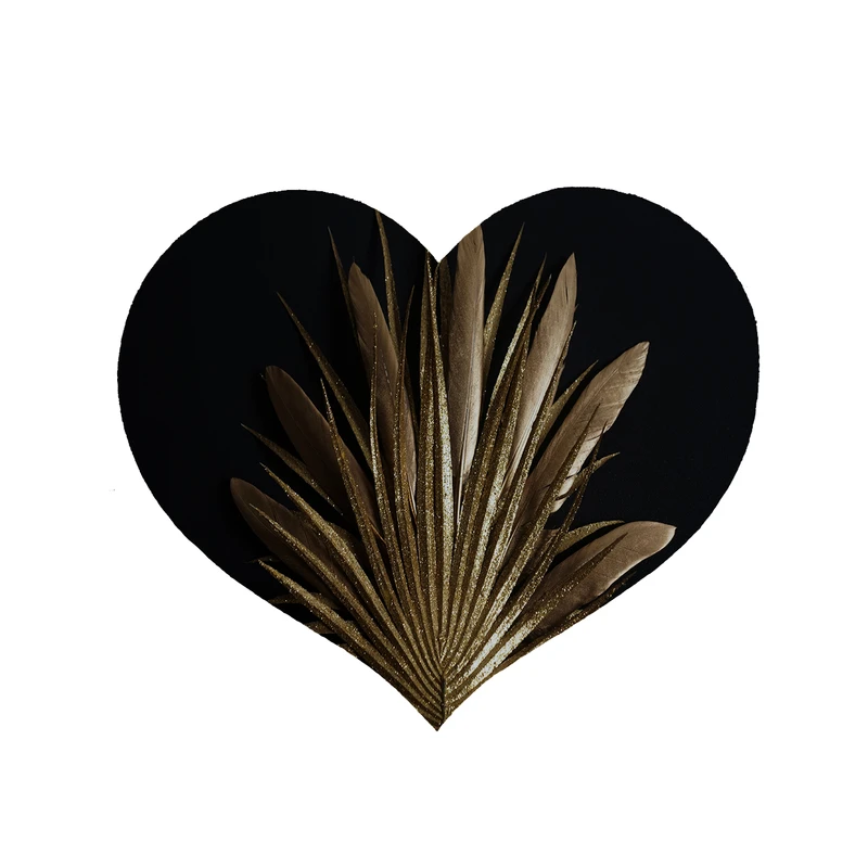 پادری مدل قلب طرح برگ کد 8934 سایز 90x90 سانتی متر 