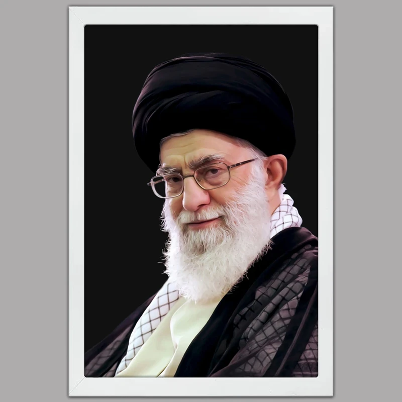تابلو بکلیت طرح رهبر معظم آیت الله خامنه ای مدل W-po2019 فریم سفید