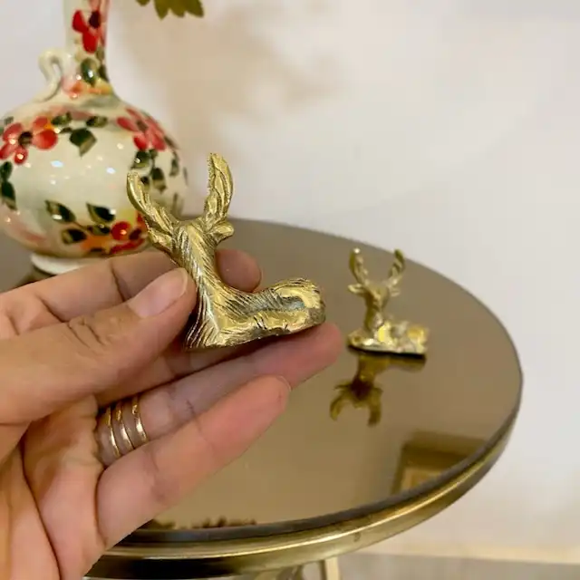 دکوری برنجی مدل آهو829-158g بسته 2 عددی