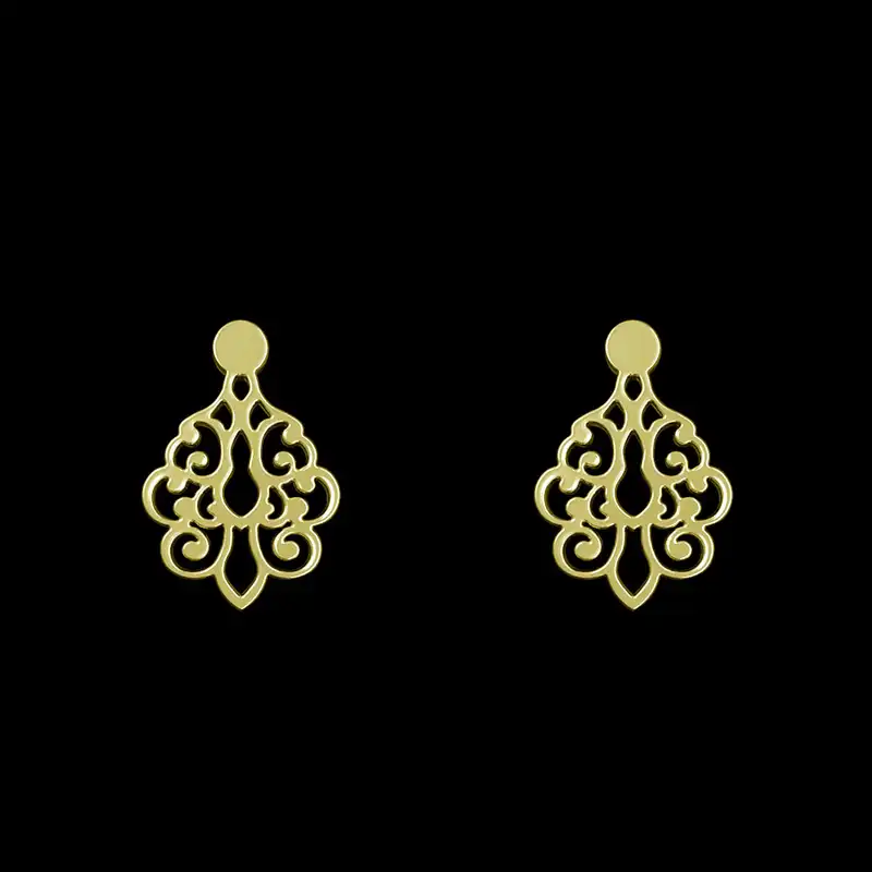 گوشواره طلا 18 عیار زنانه مدوپد مدل اسلیمی کد GA1-15254