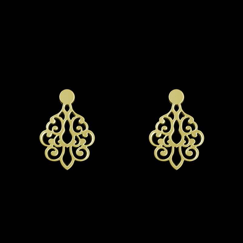 گوشواره طلا 18 عیار زنانه مدوپد مدل اسلیمی کد GA1-15254