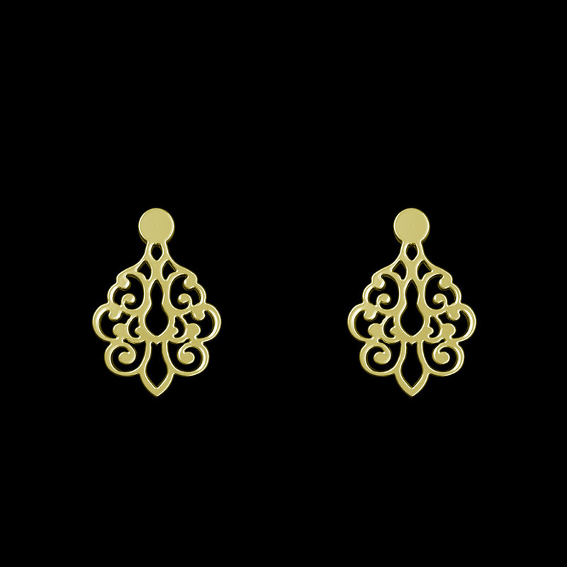 گوشواره طلا 18 عیار زنانه مدوپد مدل اسلیمی کد GA1-15254