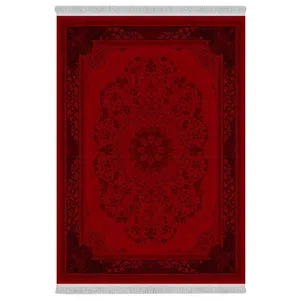 فرش پارچه‌ای دفه مدل فرشینه هازان مخمل طرح فانتزی کد 3370