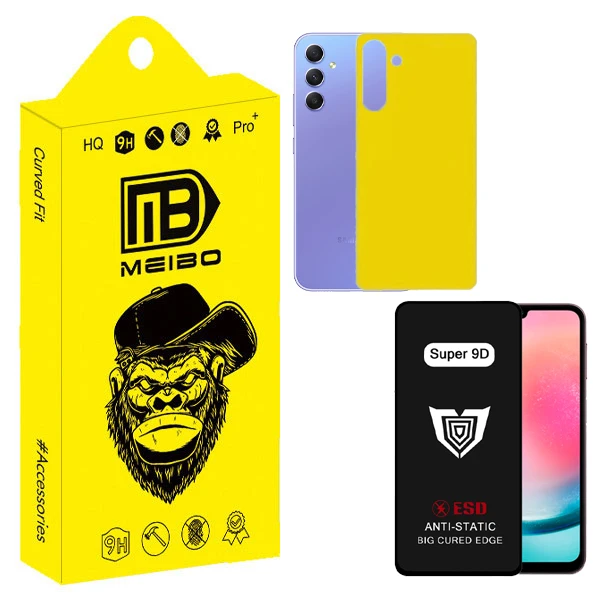 محافظ صفحه نمایش میبو مدل Super 9D Guard مناسب برای گوشی موبایل سامسونگ galaxy a24 به همراه محافظ پشت گوشی